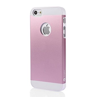 Amplim Slim iPhone SE / 5S / 5 Case: Premium Alloy Anodized Aluminum   PC Hard Case for Apple iPhone SE / iPhone 5S / iPhone 5 - Pink Metal Cover