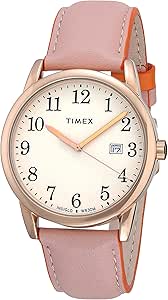 Timex Women's TW2U29800 Easy Reader 38mm Blush/Orange Leather Strap Watch