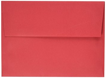 JAM Paper A7 Invitation Envelopes- 5 1/4" x 7 1/4" Recycled - Brite Hue Christmas Red - 25/pack