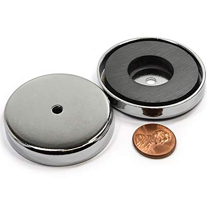 CMS Magnetics Powerful Round Base Magnet 35 LB Pulling Power RB50 2" Cup Magnet 1 Piece