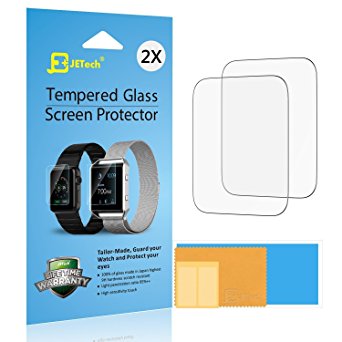 JETech 2-Pack Screen Protector for Apple Watch 42mm Serial 1 2 3 Tempered Glass