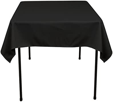 OWS 36" X 36" Inch Black Square Polyester Table Cloth Table Cover Wedding Party Event - 1 Pc
