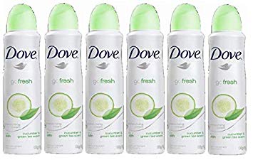 Dove Anti-Perspirant Deodorant Spray, Cucumber & Green Tea, Dry 48 Hour Protection 150 Ml (Pack of 6)