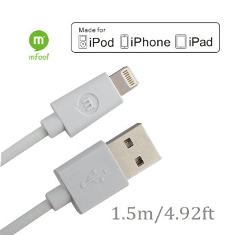 Apple MFI Certified Mfeel 8-Pin Lightning to USB Sync and Charger Cable Cord 492 Feet  15 Meter Made For iPhone 6  6 Plus  5S  5C  5  iPad Air  iPad Mini  Retina  iPad 4th generation iPod 5th generation and iPod nano 7th generation