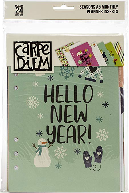 Simple Stories SE10445 Carpe Diem Seasons Double-Sided A5 Planner Inserts-Monthly, Undated
