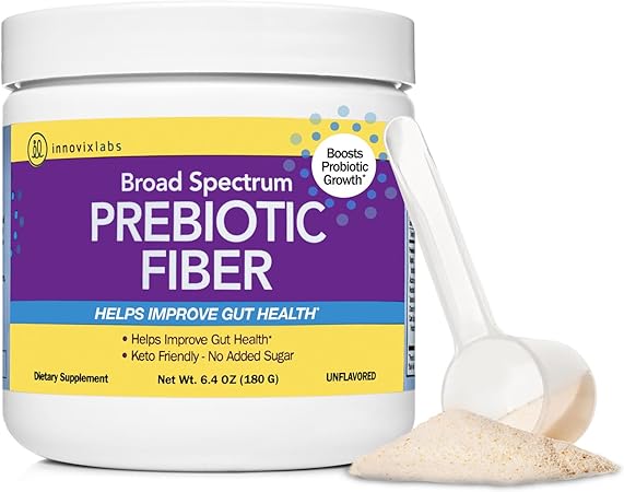 InnovixLabs Prebiotic Fiber - for Gut Health and Digestive Regularity. Prebiotic Fiber Powder Helps Boost Probiotics. Vegan, Gluten/Soy-Free. No Added Sugar. Prebiotic Powder Supplement 30-Day Supply