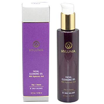Hylunia Facial Cleansing Gel - 5.1 fl oz - Anti-Aging for Wrinkles - with Lavender, Hyaluronic Acid Serum - Natural Vegan Moisturizer - Acne - Rapid Skin Repair