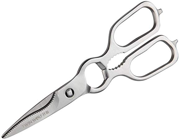 Twinwolf Stainless Steel Kitchen Scissors Bottle Opener,Peeler,Removable Chef Scissors for Poultry, Meat, Vegetables