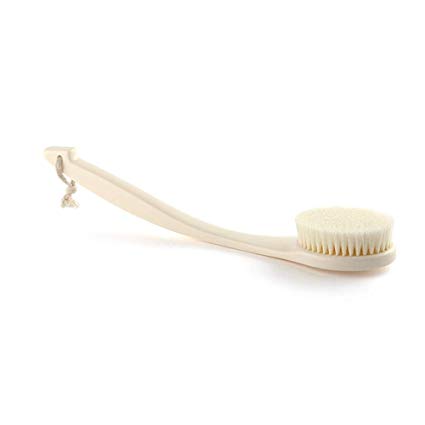 Bath Scrub Brush with Long Handle, Rerii Curved Handle Nylon Ultra Soft Bristle Shower Brush Back Scrubber Exfoliating Body Brush for Skin Health