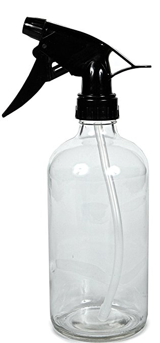 Vivaplex, Large, 16 oz, Empty, Clear Glass Spray Bottle with Black Trigger Sprayer