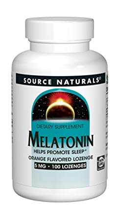 Source Naturals Sleep Science Melatonin Liquid Sleep Support - Orange Flavor - Fast-Acting - 100 Lozenges