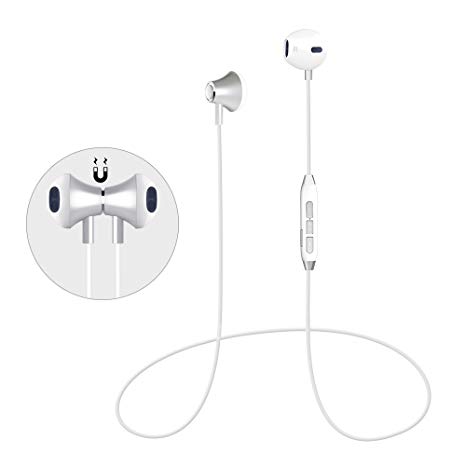 Pandawill Bluetooth Headphones, Magnetic Bluetooth Headphones, Wireless Sports Earphones Bluetooth Earbuds Compatible for Samsung Galaxy S8 Note 8 Bluetooth Enabled Devices