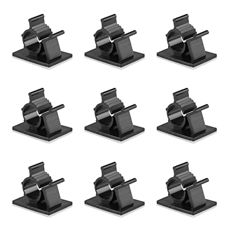 GWHOLE 60Pcs Adjustable Cable Clips Adjustable Wire Clips Cord Organizer Wire Management for Car, Office and Home