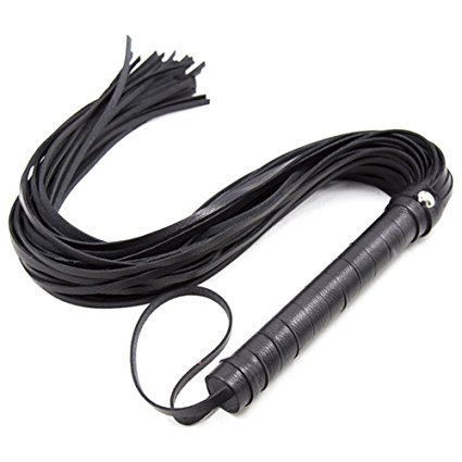 Top-Grade Flogger Whip,SINLOLI Faux Leather Whips Bondage Sex Toy for Couple (Black)
