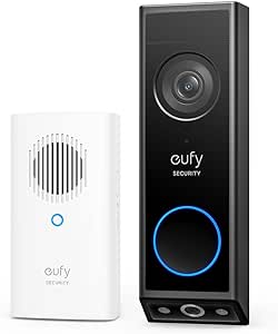 eufy Security Video Doorbell E340 Video Doorbell Add-On Chime, Dual Cameras with Delivery Guard, 2K Full HD and Color Night Vision, Indoor Chime