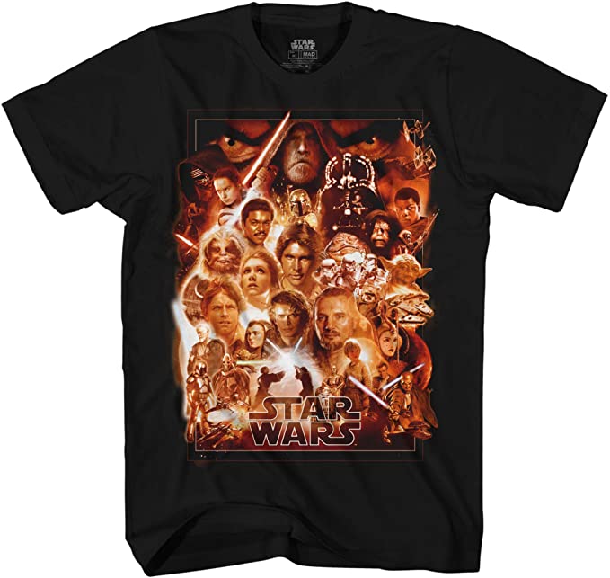 Star Wars Group Faces Jedi Yoda Darth Vader Maul Skywalker T-Shirt