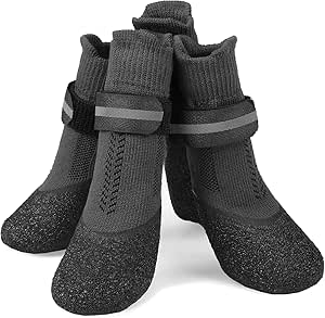 EXPAWLORER Anti-Slip Dog Socks Boots-Waterproof Non Slip Dog Shoes for Snow Winter,Rain Days,Dog Paw Protectors to Prevent Licking,Non Slip Dog Booties for Hardwood Floors, Fit Small Medium Large Dogs