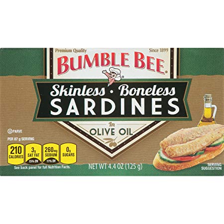 Bumble Bee Boneless and Skinless Sardines in Olive Oil, 4.4 Ounce