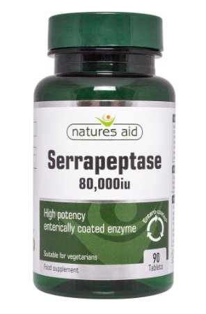 Natures Aid Serrapeptase 80000iu Enteric Coating 90 Tablets