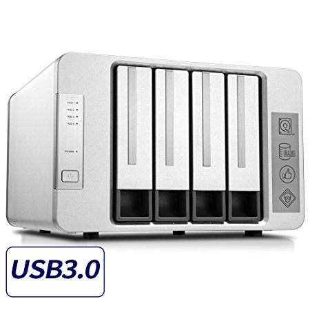 Noontec-TerraMaster D4-310 USB3.0 Type C External Hard Drive 4-Bay RAID Enclosure Supports 2 Sets of RAID Storage with 2 USB3.0 HUB’s (Diskless)