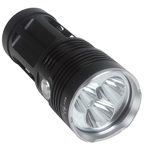 Hkbayi Aluminum Super Bright 5000 Lumens 3 x CREE XM-L T6 LED Flashlight Waterproof 18650 Torch Flash Light Lamp (black)