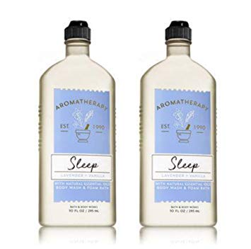 Bath and Body Works Aromatherapy Sleep Lavender Vanilla Body Wash Foam Bath 10 Ounces per bottle - 2 Pack