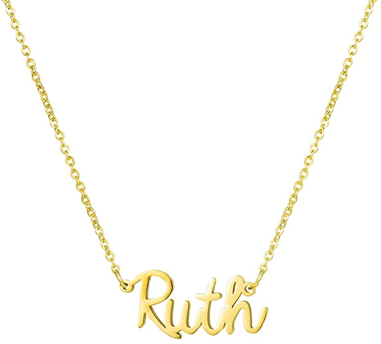 Awegift Personalized Name Necklace 18K Gold Plated New Mom Bridesmaid Gift Jewelry for Women