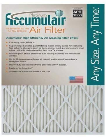 Accumulair Platinum 24x36x1 (Actual Size) MERV 11 Air Filter/Furnace Filters (6 pack)