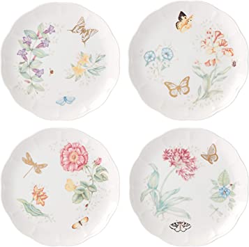 Lenox Butterfly Meadow Gold 4-Piece Dinner Plate Set, 6.35 LB, Multi