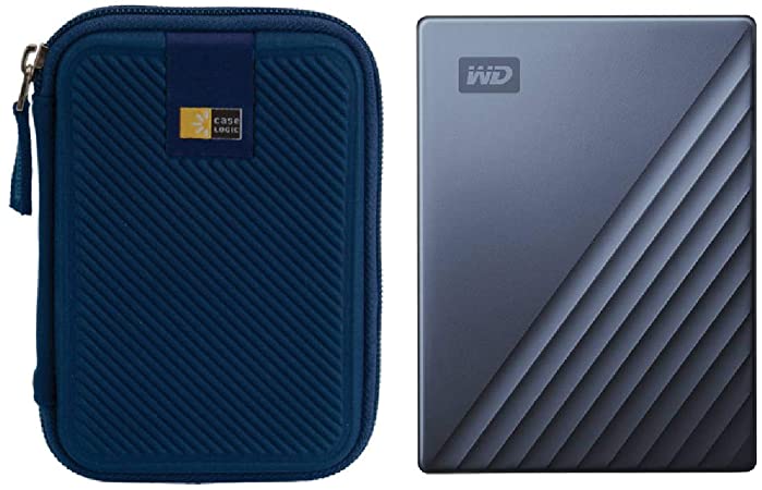 WD 2TB My Passport Ultra USB 3.0 Type-C Slim Portable External Hard Drive (Blue)   Compact Hard Drive Case (Navy Blue)