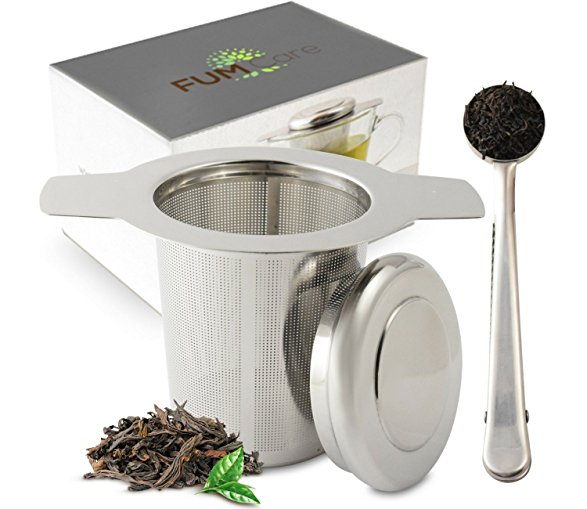 Tea Infuser By FUMCare LUXURY Quality 304 Stainless Steel Strainer With Extra Fine Mesh - For Cup Brewing Your Loose Leaf - Tea / Coffee Scoop