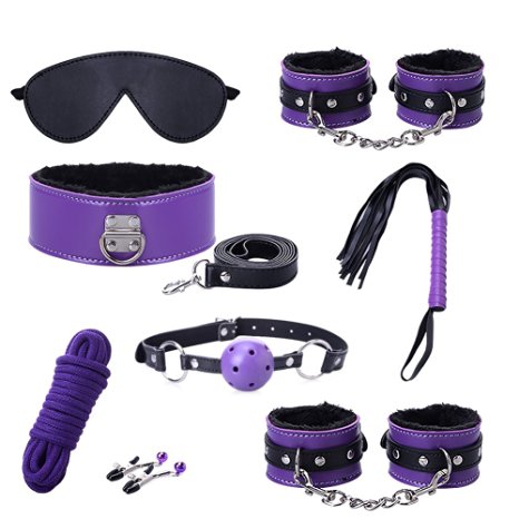 Utimi Bed Bondage Kit Restraint System for New Beginner and Fetish Slave Couple SM Flirting Toys for Sexy Bedroom Play in Purple