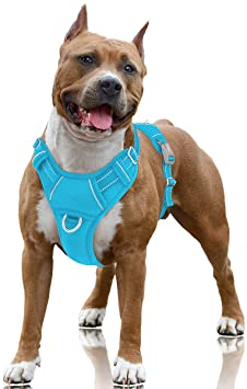 BARKBAY No Pull Dog Harness Large Step in Reflective Dog Harness with Front Clip and Easy Control Handle for Walking Training Running with ID tag Pocket