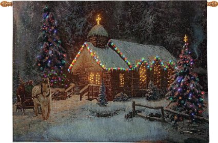 Christmas Chapel Lighted Wall Hanging with Remote
