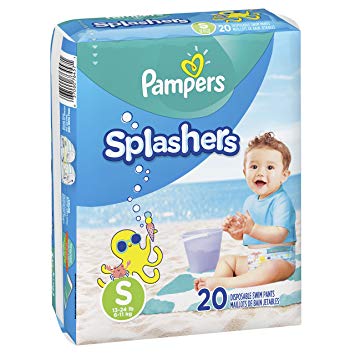 Pampers Splashers Swim Diapers Disposable Swim Pants, Small (13-24 lb), 20 Count (Pack of 2)