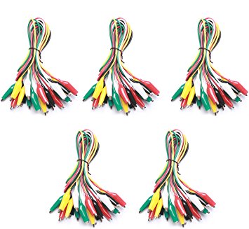 W&G WG-026 10 Pieces and 5 Colors Test Lead Set & Alligator Clips, 20.5 inches (5 PACK)
