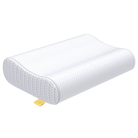UTTU Tilde - Adjustable Memory Foam Pillow, Bamboo Pillow for Sleeping, Cervical Pillow, Neck Support for Back, Stomach & Side Sleepers, Orthopedic Pillow, Contour Pillow, CertiPUR-US Bed Pillow