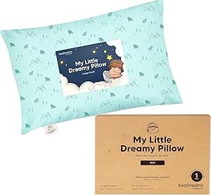 Mini Toddler Pillow with Pillowcase - 9x13 My Little Dreamy Mini Pillow, Organic Toddler Pillows for Sleeping, Kids Pillow, Small Pillows, Travel Pillows for Sleeping, Toddler Bed Pillows (Polar)