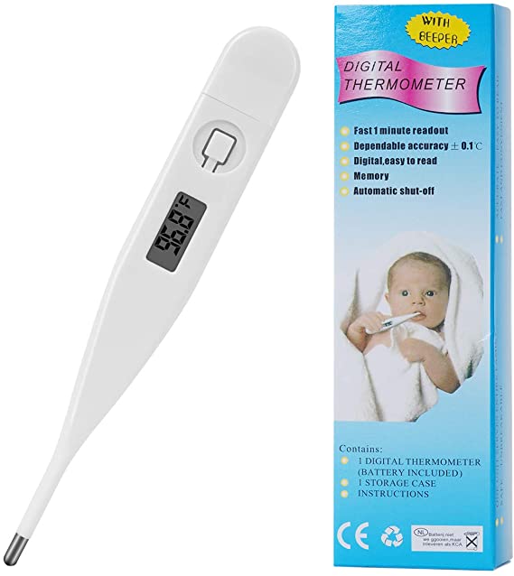Digital Fever Thermometer, Auzky Medical Oral Thermometer [Only Degree °F] with LCD Accurate and Fast Reading for Adults and Kids