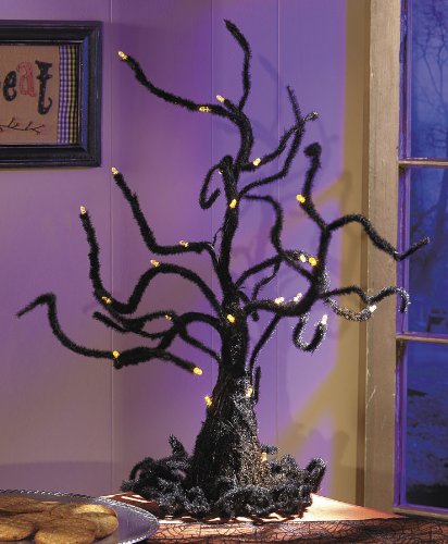 Spooky Wire Ghost Tree with LED Lights Halloween Decor