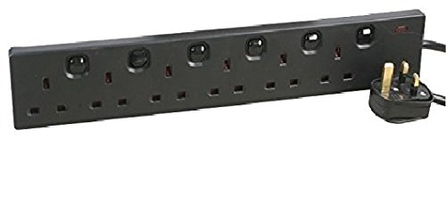 Sivitec 5 m 6-Way Switch Extension Lead - Black