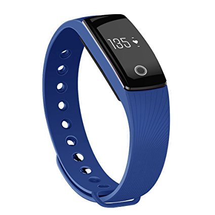Fitness Tracker with Heart Rate Monitor, Morefit H6 Wireless Bluetooth Touch Screen Smart Watch Healthy Wristband, Blue