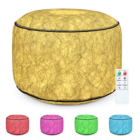 ANGTUO Inflatable Chair with Color Change LED Lighting Controlled by Remote , Anti Leaking Waterproof Footstools for Kids Bedroom Home Office Bar Festivals Party, Creative Christmas Gift.