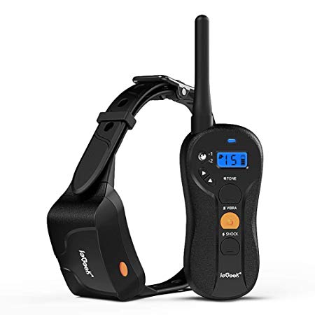 ieGeek Dog Training Collar with Remote, Rechargeable and Waterproof Dog Trainer, Dog Shock Collar with Beep/Vibration/Shock Mode, Blind Operation Remote Controlled, Up to 1000Yd Remote Range