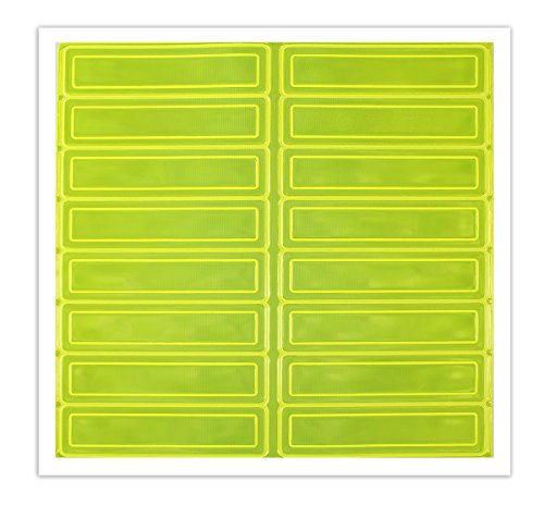 Accuform LHR104GNYL Adhesive Vinyl Retro-Reflective Hard Hat/Helmet Sticker, 1" Length x 4" Width x 0.014" Thickness, Fluorescent Lime Green Yellow (Pack of 16)