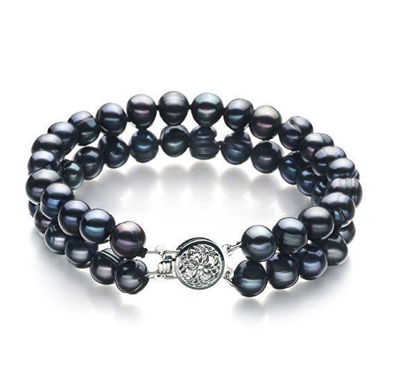 Black 6-7mm A Quality Freshwater Cultured Pearl Bracelet