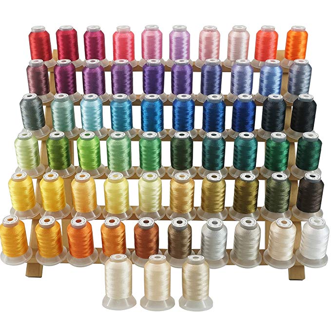 New brothread 63 Brother Colours Polyester Machine Embroidery Thread Kit 500M (550Y) Each Spool for Brother Babylock Janome Singer Pfaff Husqvarna Bernina Embroidery and Sewing Machines