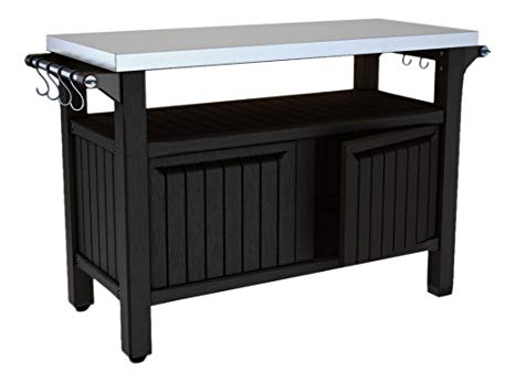 Keter Barbecue Side Table, 2 Door, Graphite, 54x123.7x90, 6131