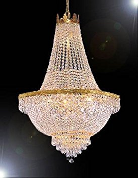 French Empire Crystal Chandelier Lighting H30" X W24"