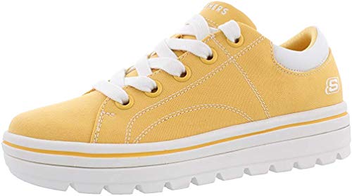 Skechers Women's Street Cleat. Canvas Contrast Stitch Lace Up Sneaker